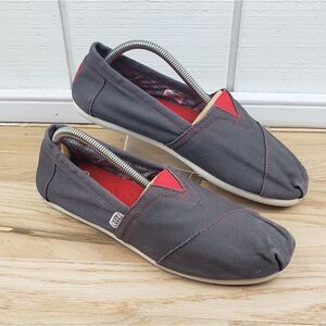 TOMS Audi Motors Dark Gray Red Casual Canvas Mens